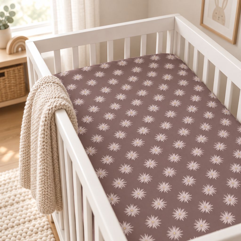 Sunburst Pattern Fitted Crib Sheet – Boho Nursery Bedding