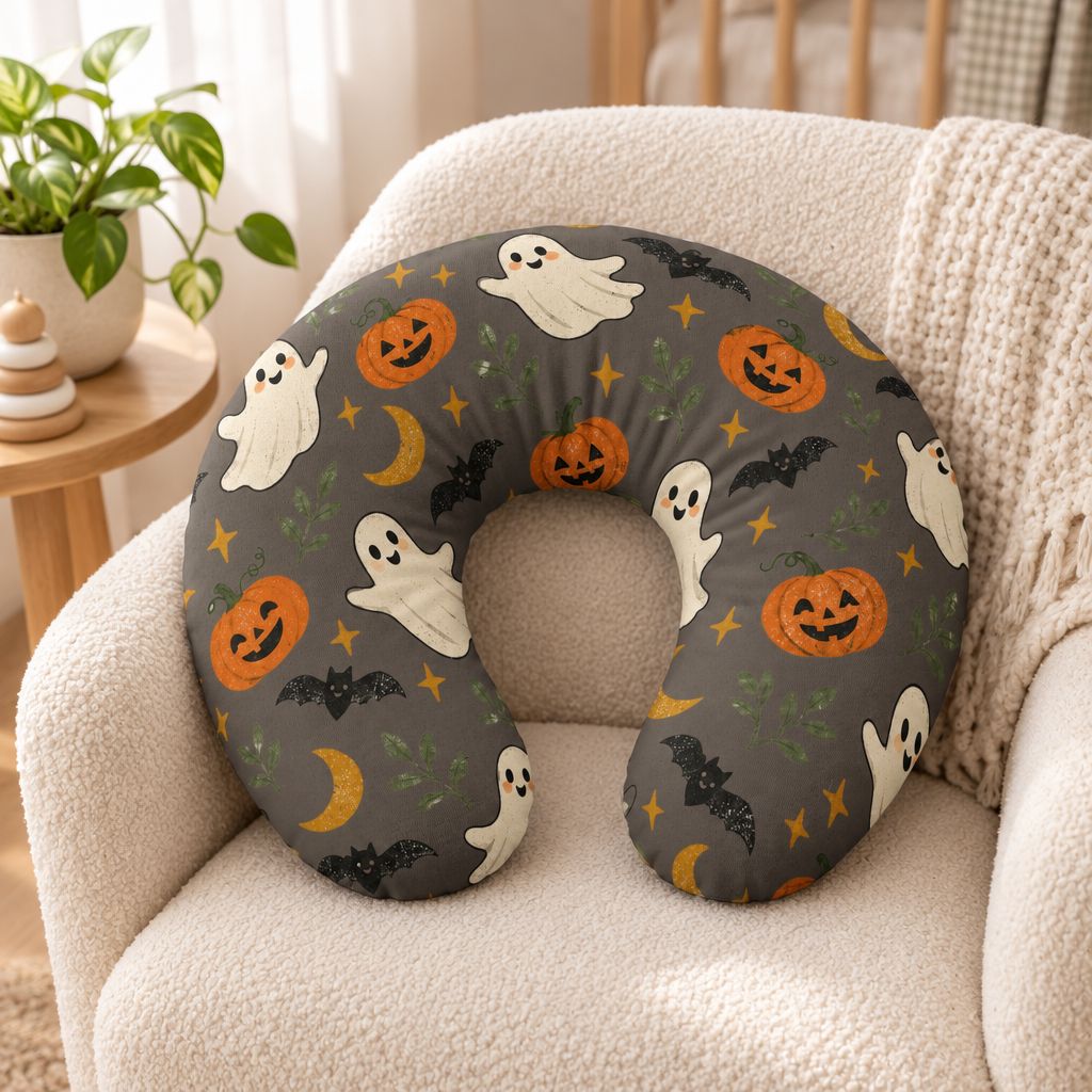 Ghosts, Pumpkins & Bats Nursing Pillow Cover, alternate view