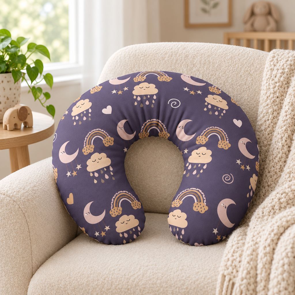 Dreamy Moon & Clouds Nursing Pillow Cover, alternate view
