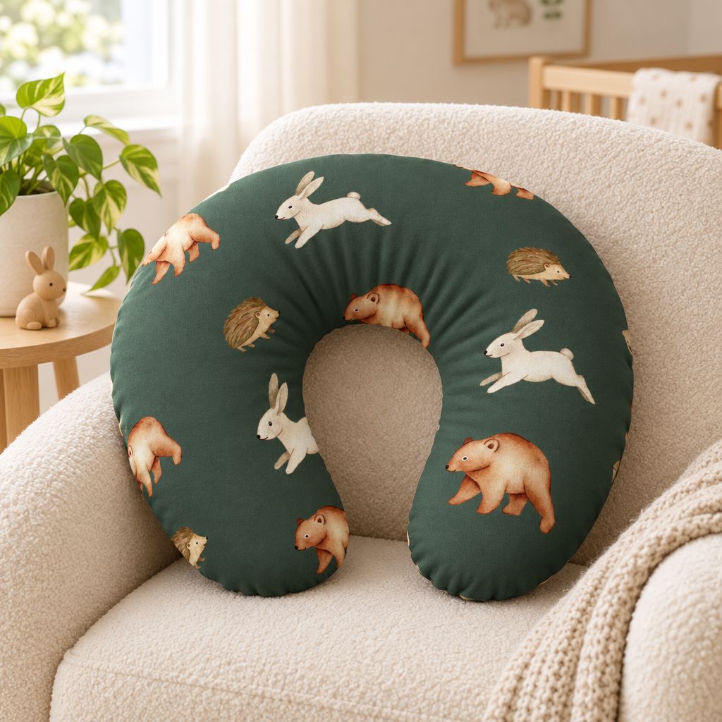 Woodland Animals Nursing Pillow Cover, alternate view