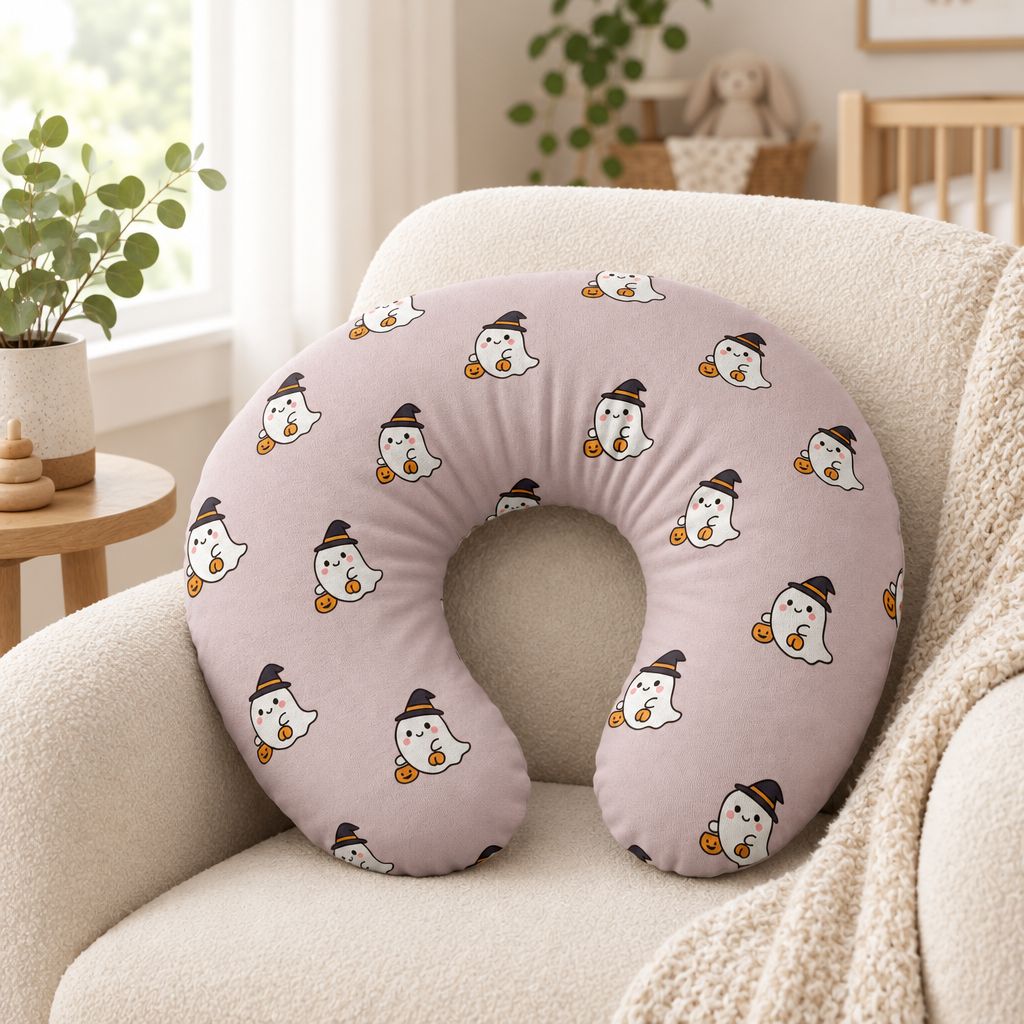 Ghost & Cookies Nursing Pillow Cover – Cute Halloween Print