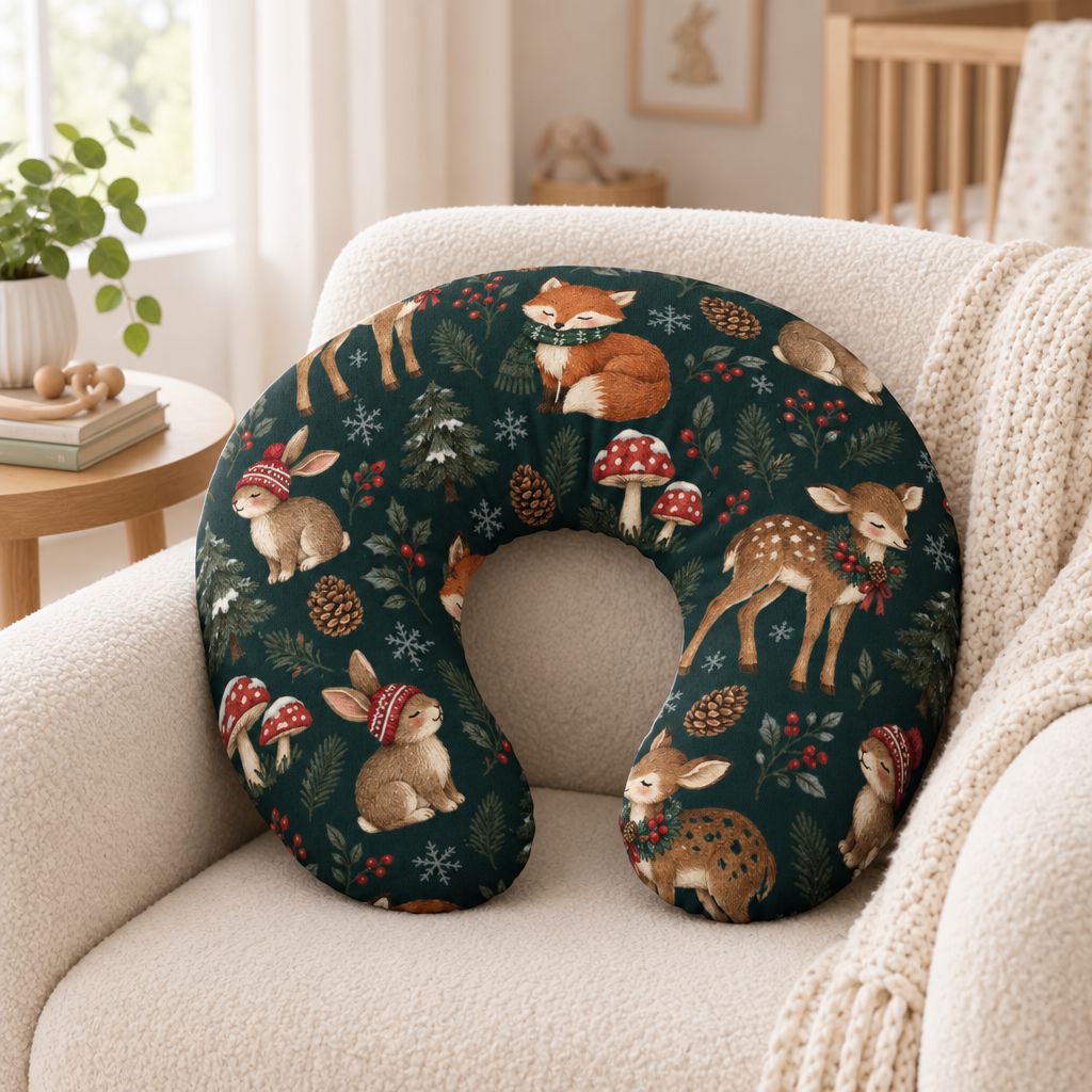 Woodland Winter Nursing Pillow Cover
