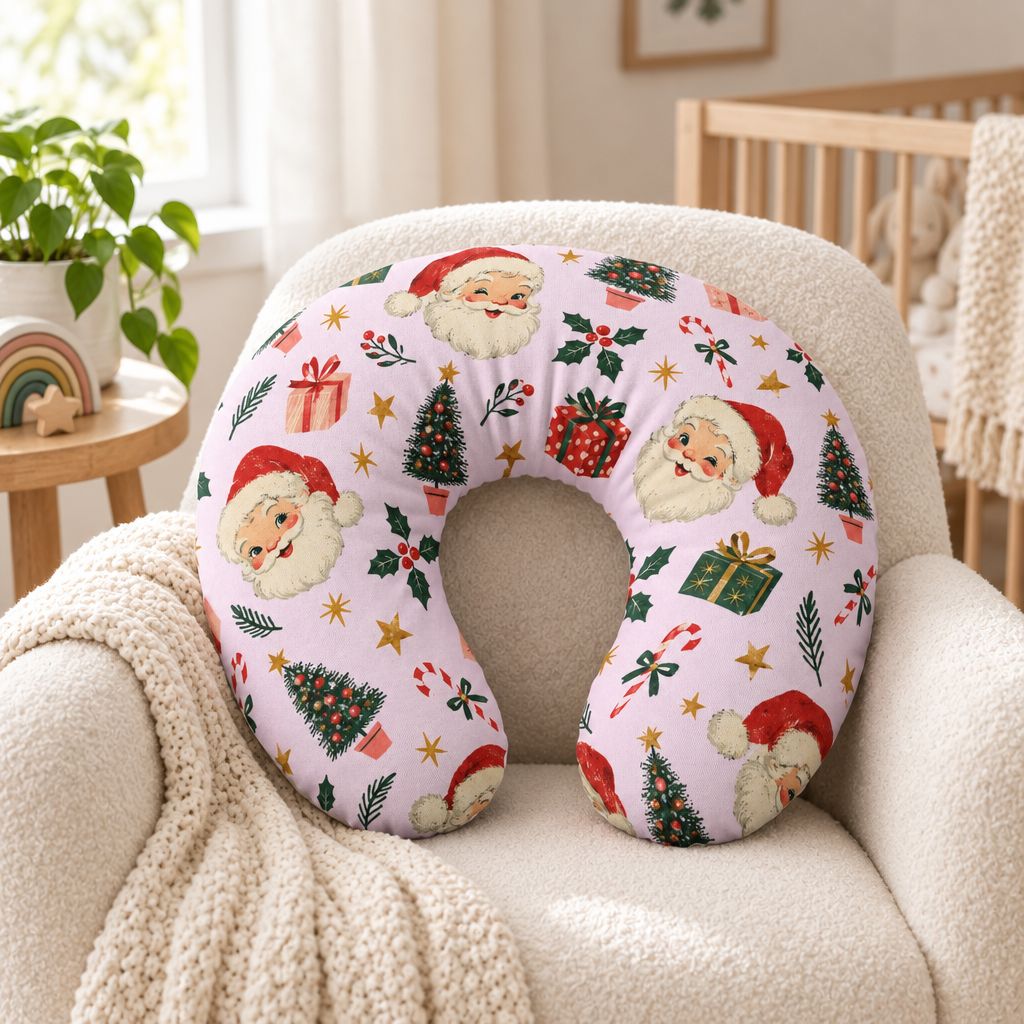 Christmas Santa Nursing Pillow Cover, alternate view