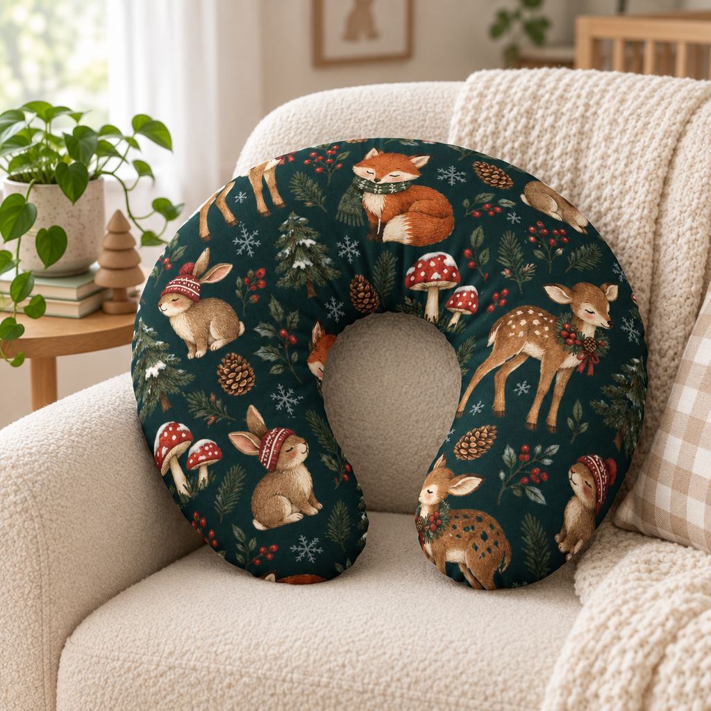Woodland Winter Nursing Pillow Cover, alternate view