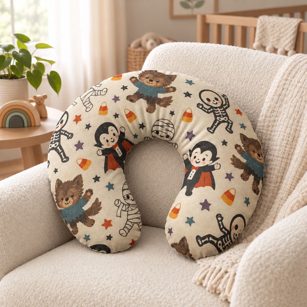 Vampire, Mummy & Werewolf Nursing Pillow Cover, alternate view