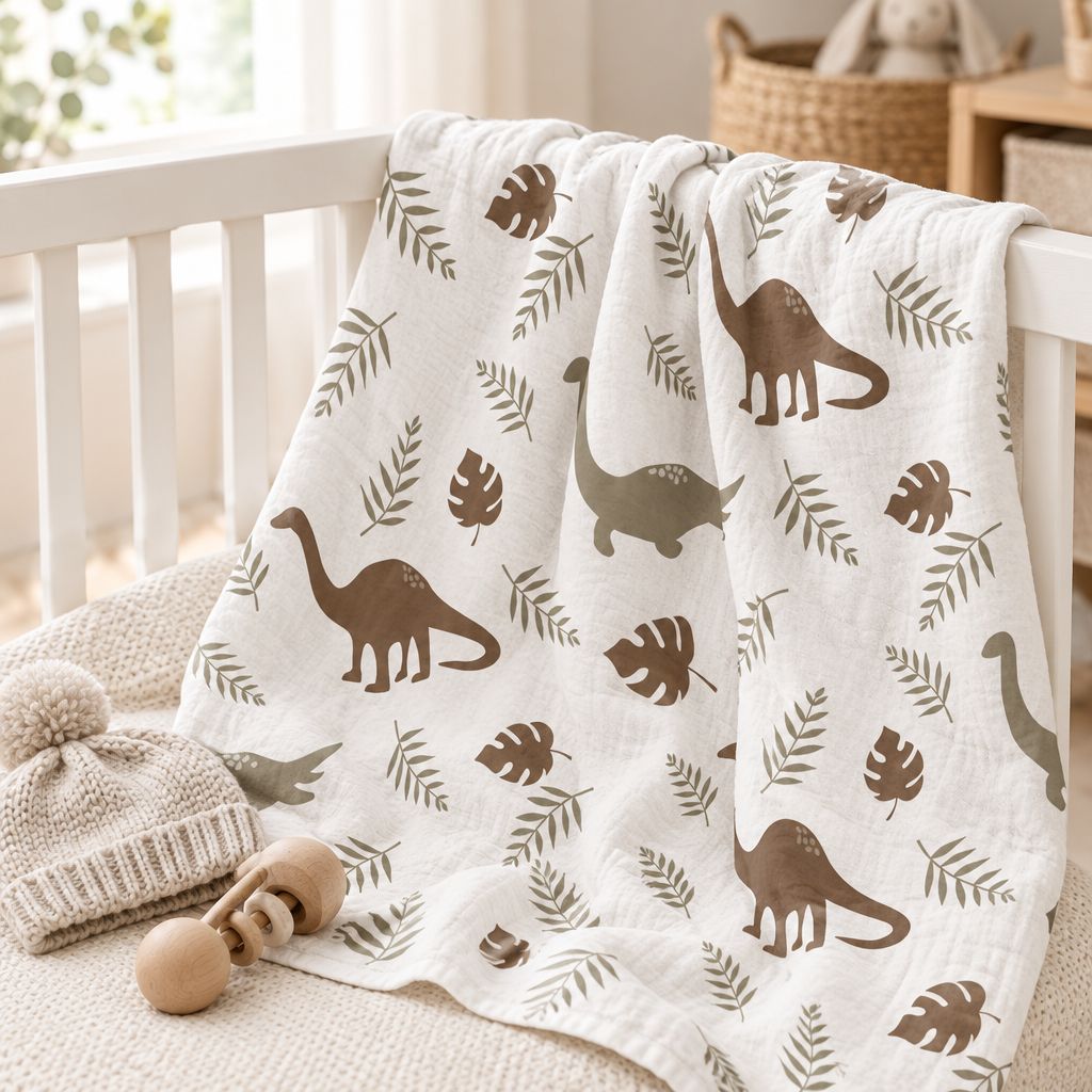 Dinosaur Baby Swaddle Blanket