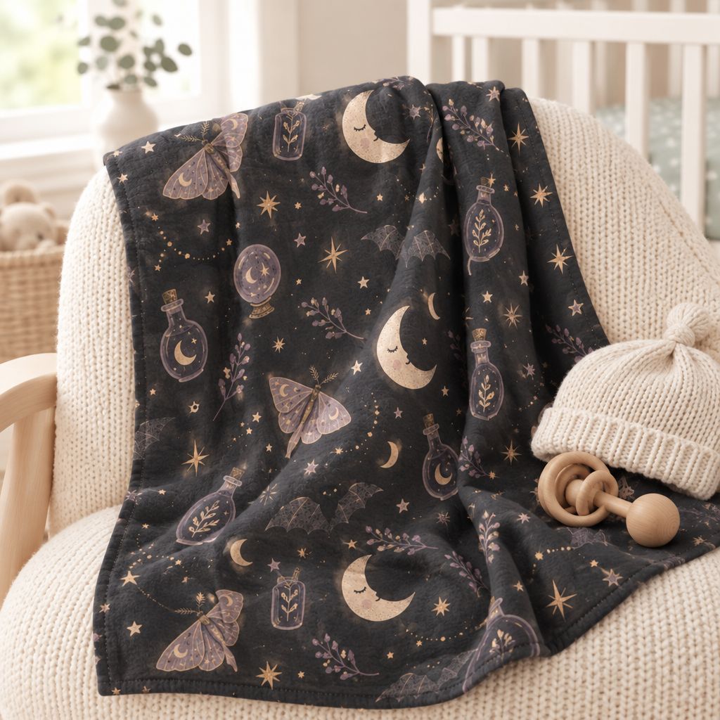 Mystic Moon Baby Swaddle Blanket – Witchy Newborn Wrap