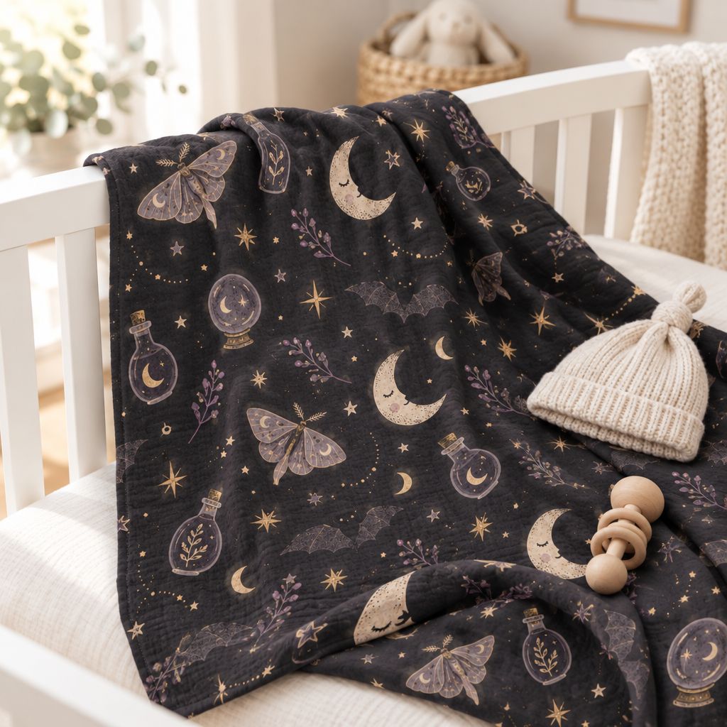 Mystic Moon Baby Swaddle Blanket, alternate view