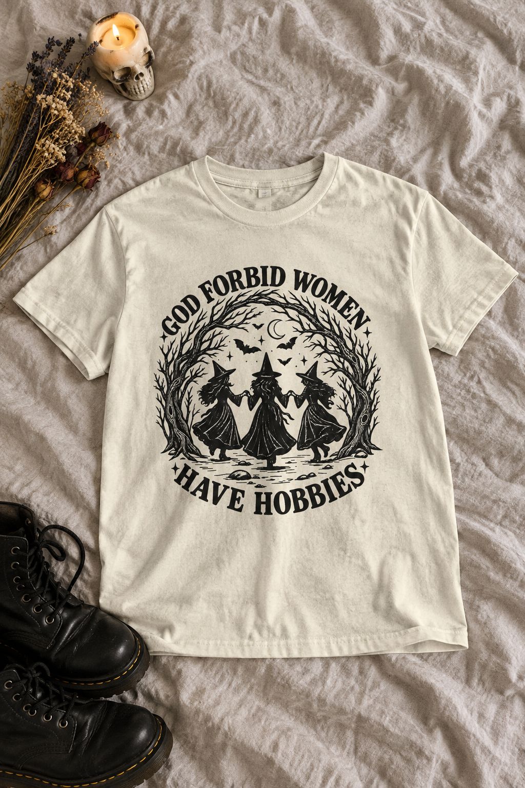 God Forbid Women Have Hobbies Witch Graphic Tee lifestyle photo