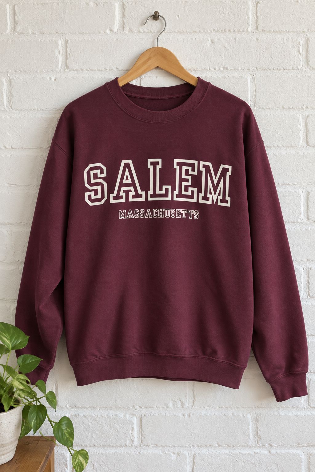 Salem Massachusetts Crewneck Sweatshirt lifestyle photo