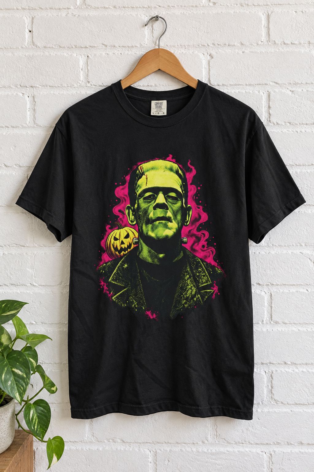 Frankenstein Neon Horror Tee lifestyle photo