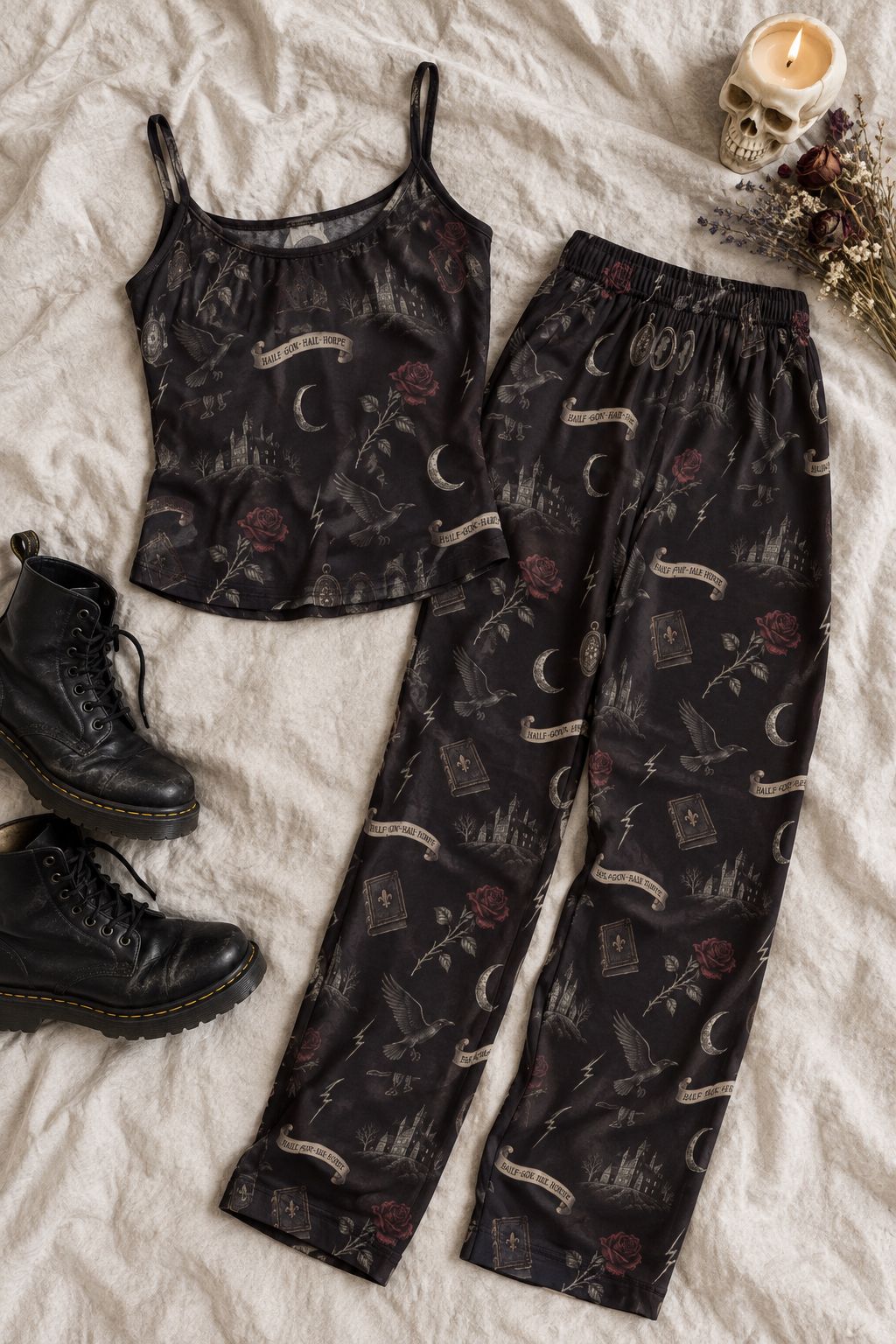 Bee Print Pajama Pants lifestyle photo