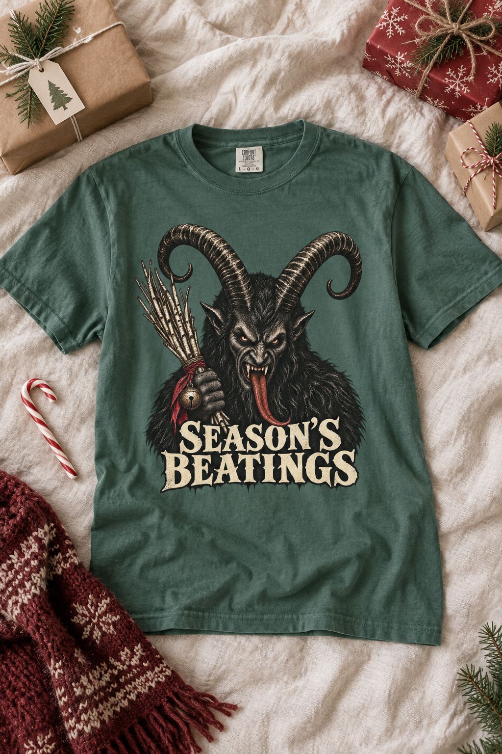 Krampus 'Season's Beatings' Graphic Tee lifestyle photo