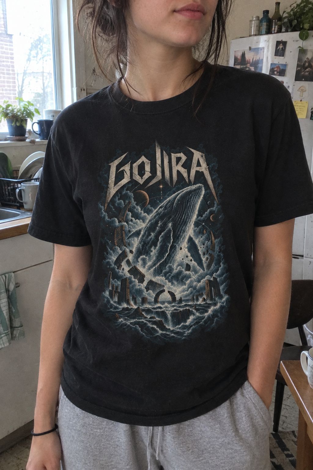 Gojira Lightning Whale Band Tee lifestyle photo