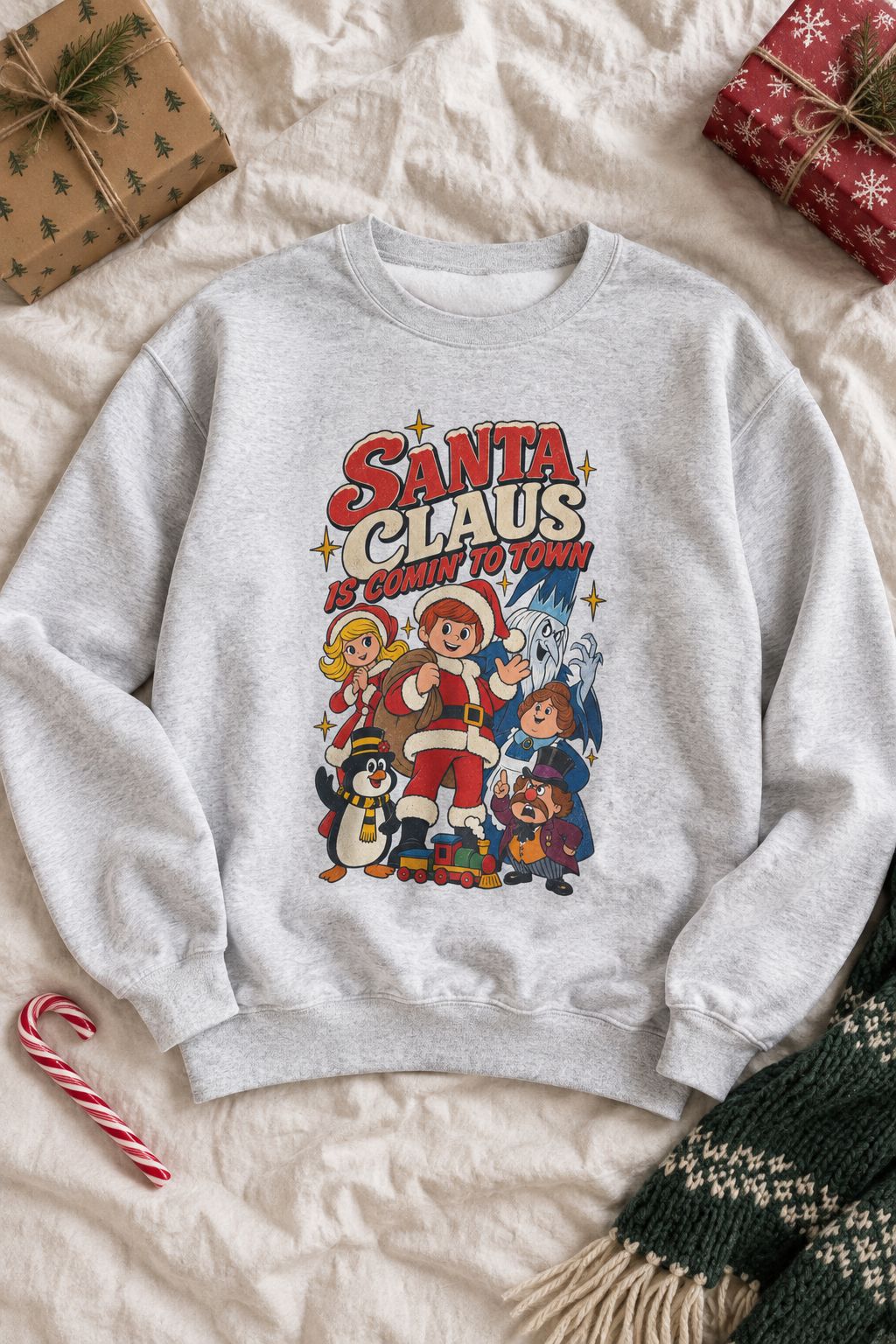 Santa Claus Is Comin' to Town Crewneck Sweatshirt lifestyle photo