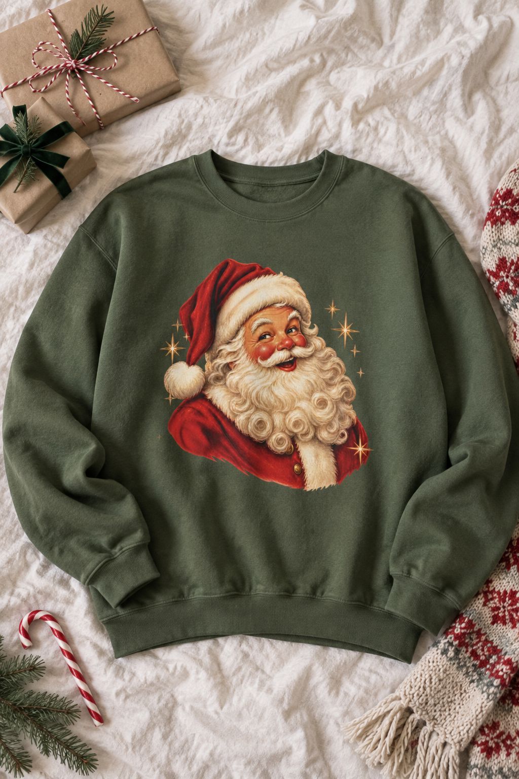 Vintage Santa Claus Crewneck Sweatshirt lifestyle photo