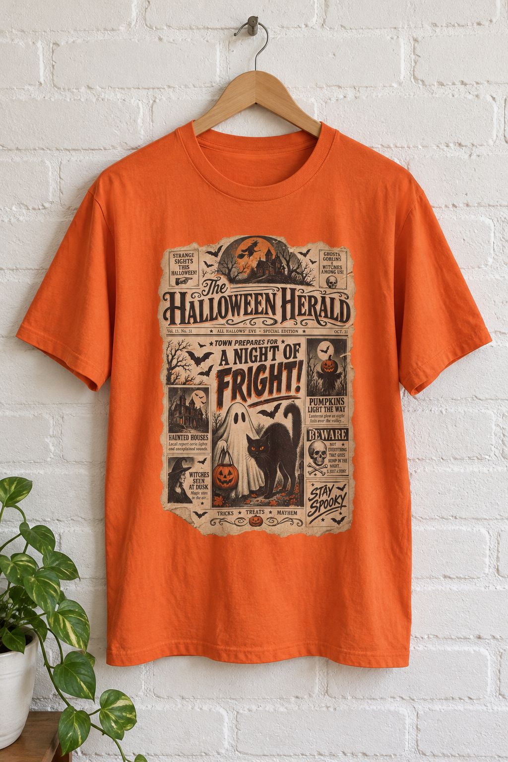Halloween Herald Vintage Newspaper Tee lifestyle photo