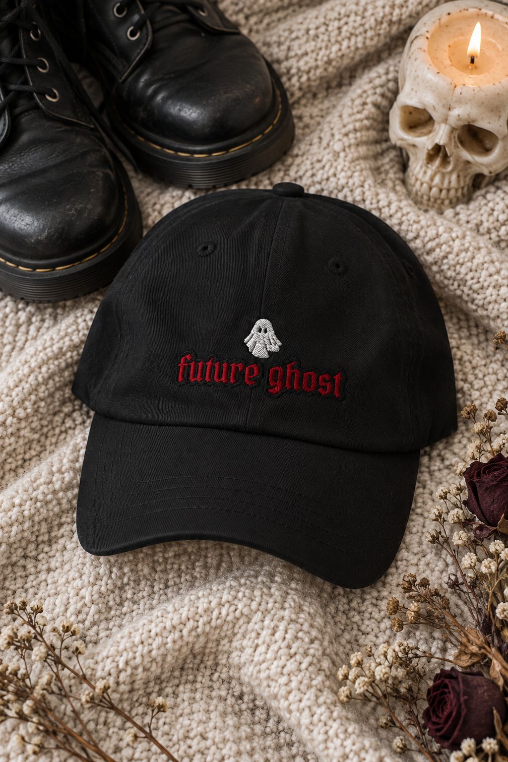 Future Ghost Embroidered Dad Hat lifestyle photo