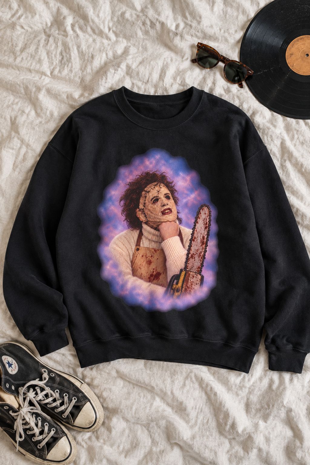 Leatherface 80's Glamour Shot Sweatshirt lifestyle photo