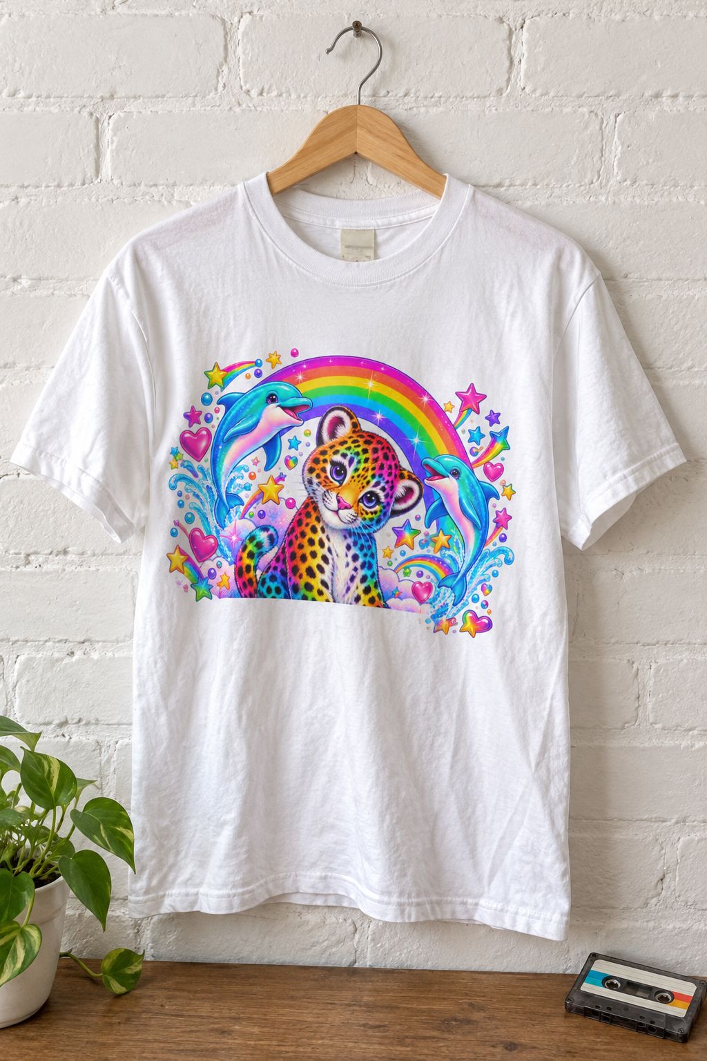 Lisa Frank Inspired Leopard Rainbow Tee lifestyle photo