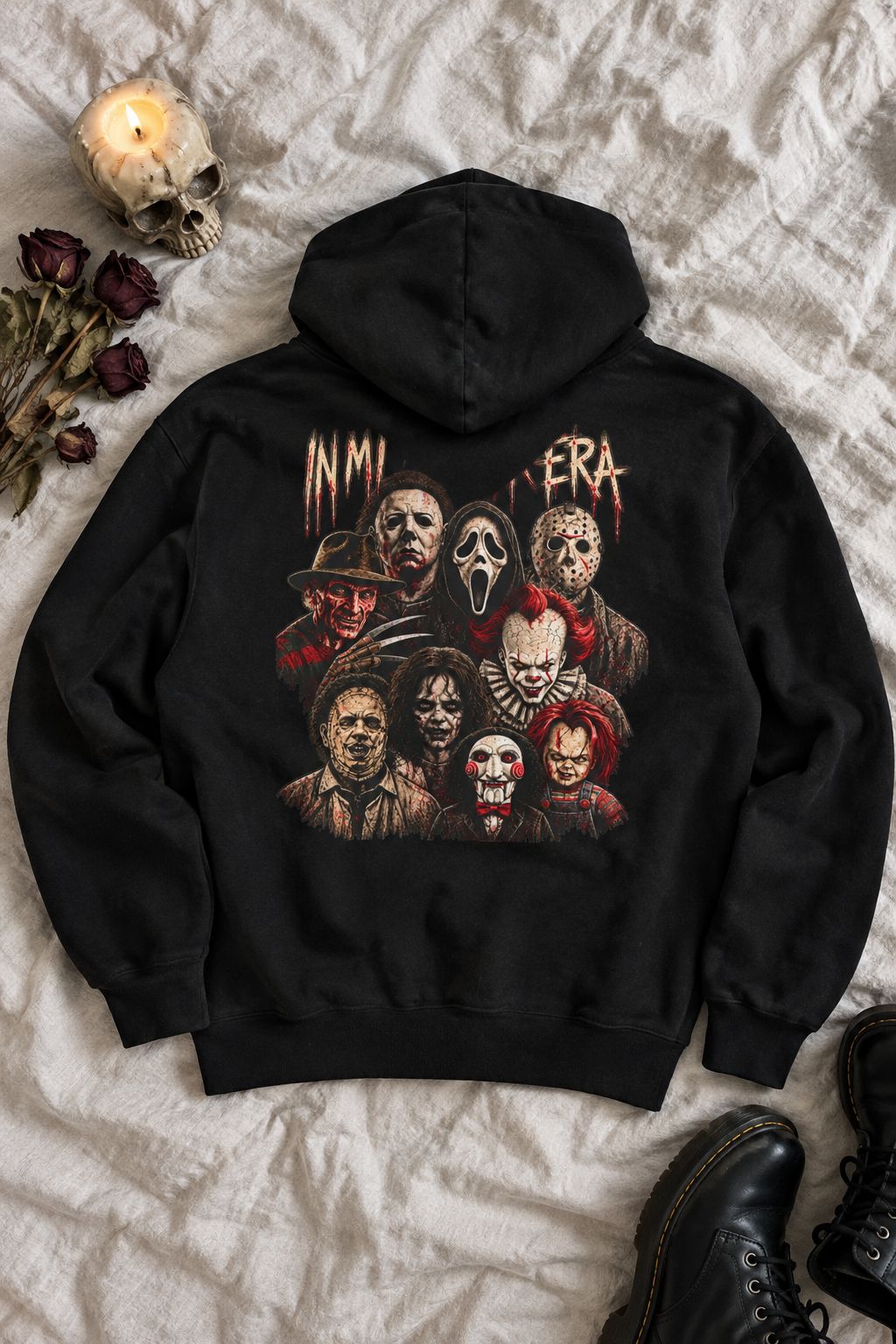 Horror Icons Zip-Up Hoodie lifestyle photo