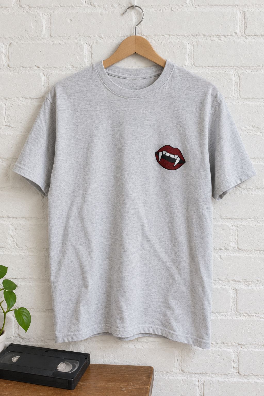 Embroidered Vampire Fangs Tee lifestyle photo