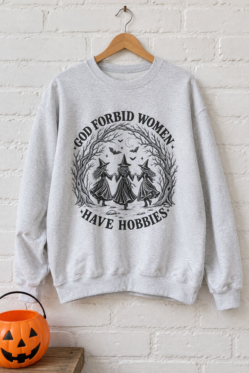 God Forbid Women Have Hobbies Witch Crewneck Sweatshirt lifestyle photo
