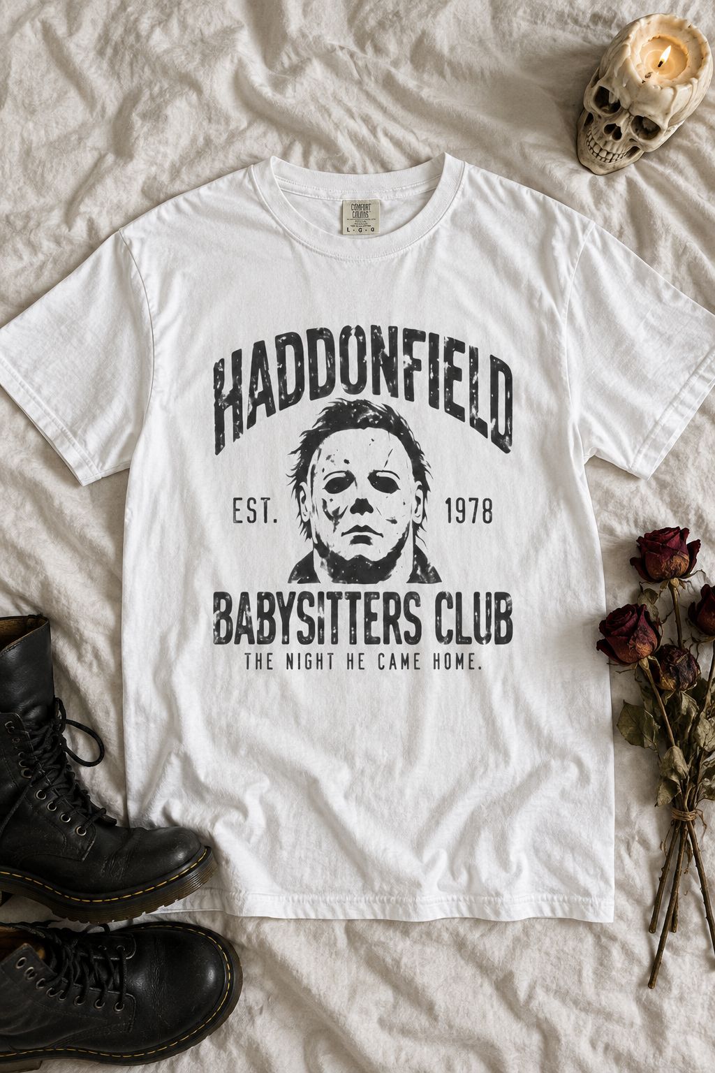 Haddonfield Babysitters Club Horror Tee lifestyle photo