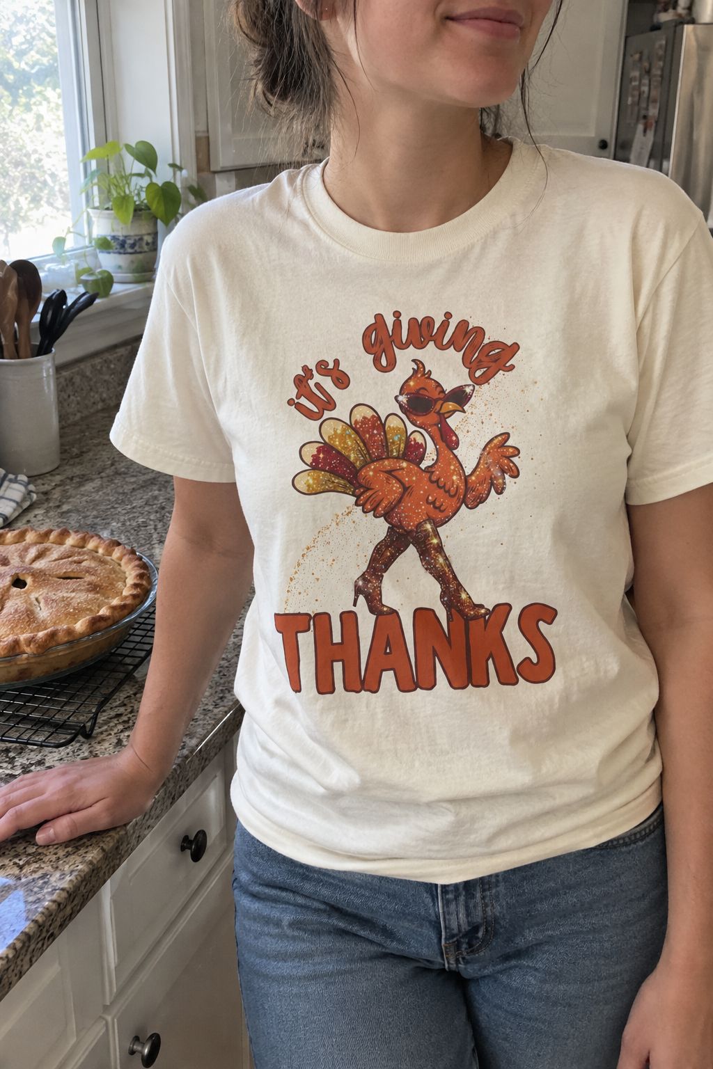 Thanksgiving Sassy Turkey Tee lifestyle photo