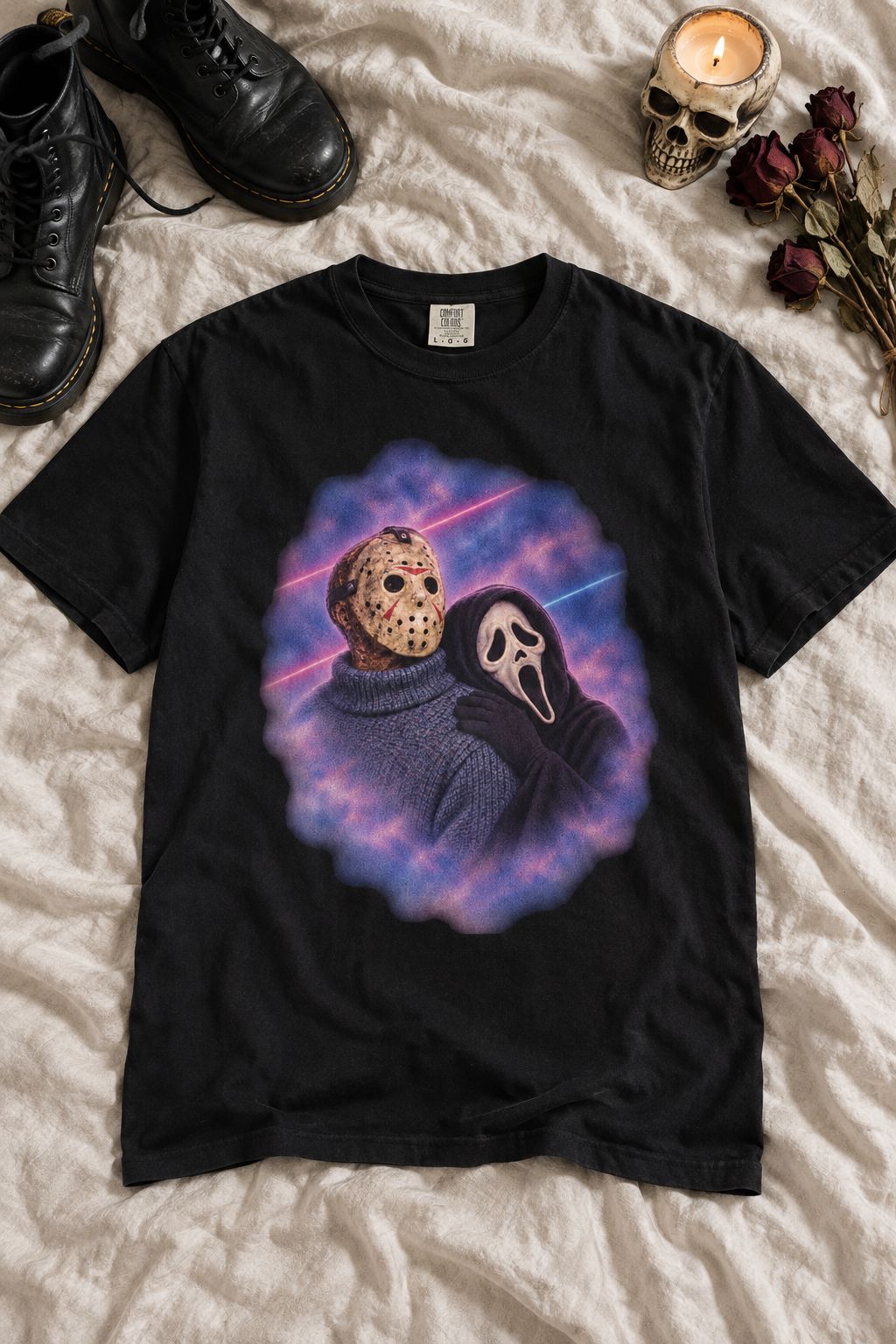 Jason Voorhees & Ghostface 80s Portrait Tee lifestyle photo
