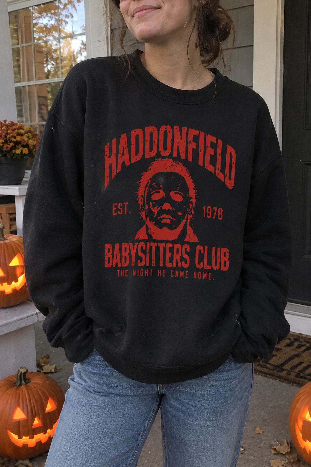 Haddonfield Babysitters Club Crewneck Sweatshirt lifestyle photo