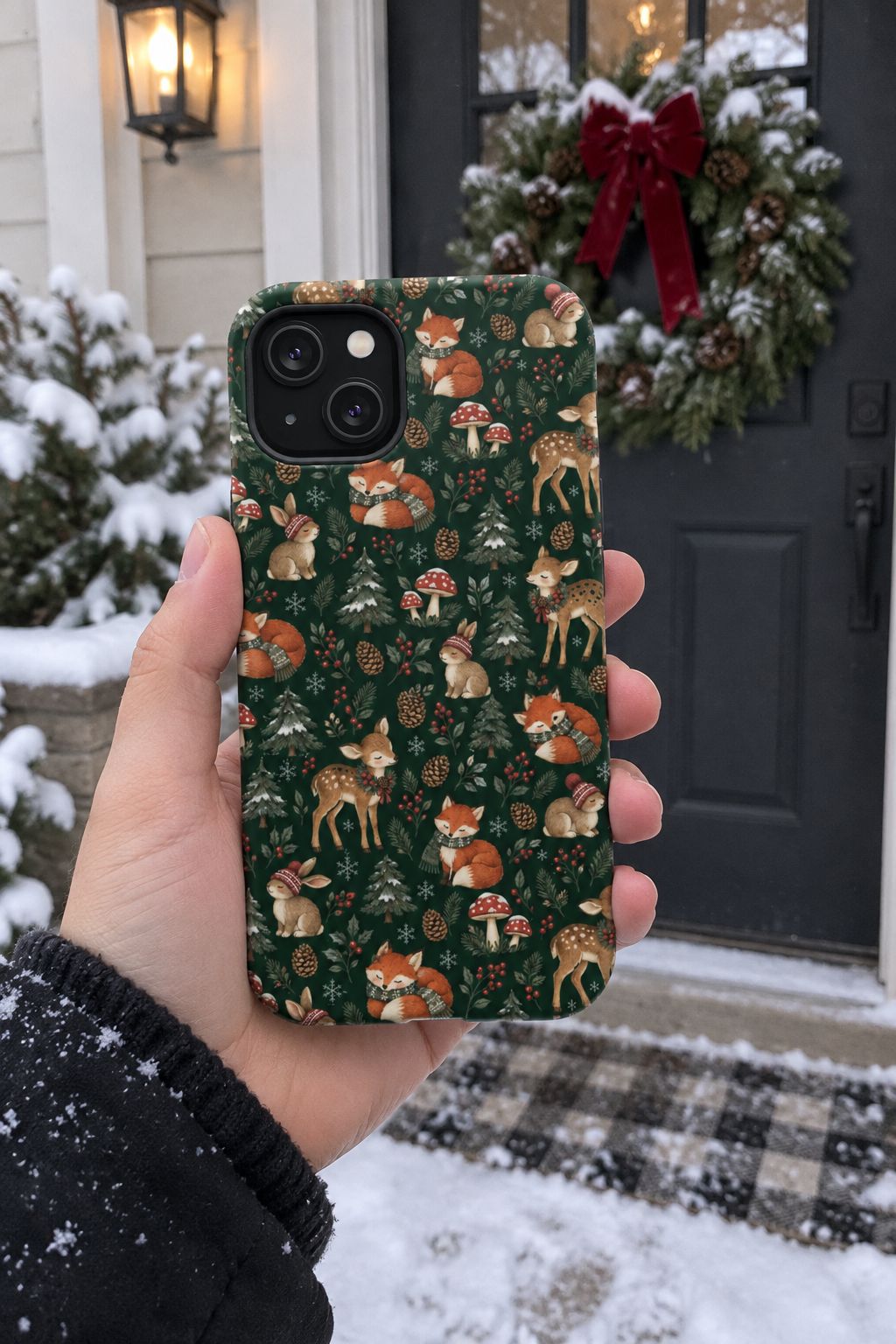 Woodland Fox & Deer MagSafe Phone Case lifestyle photo