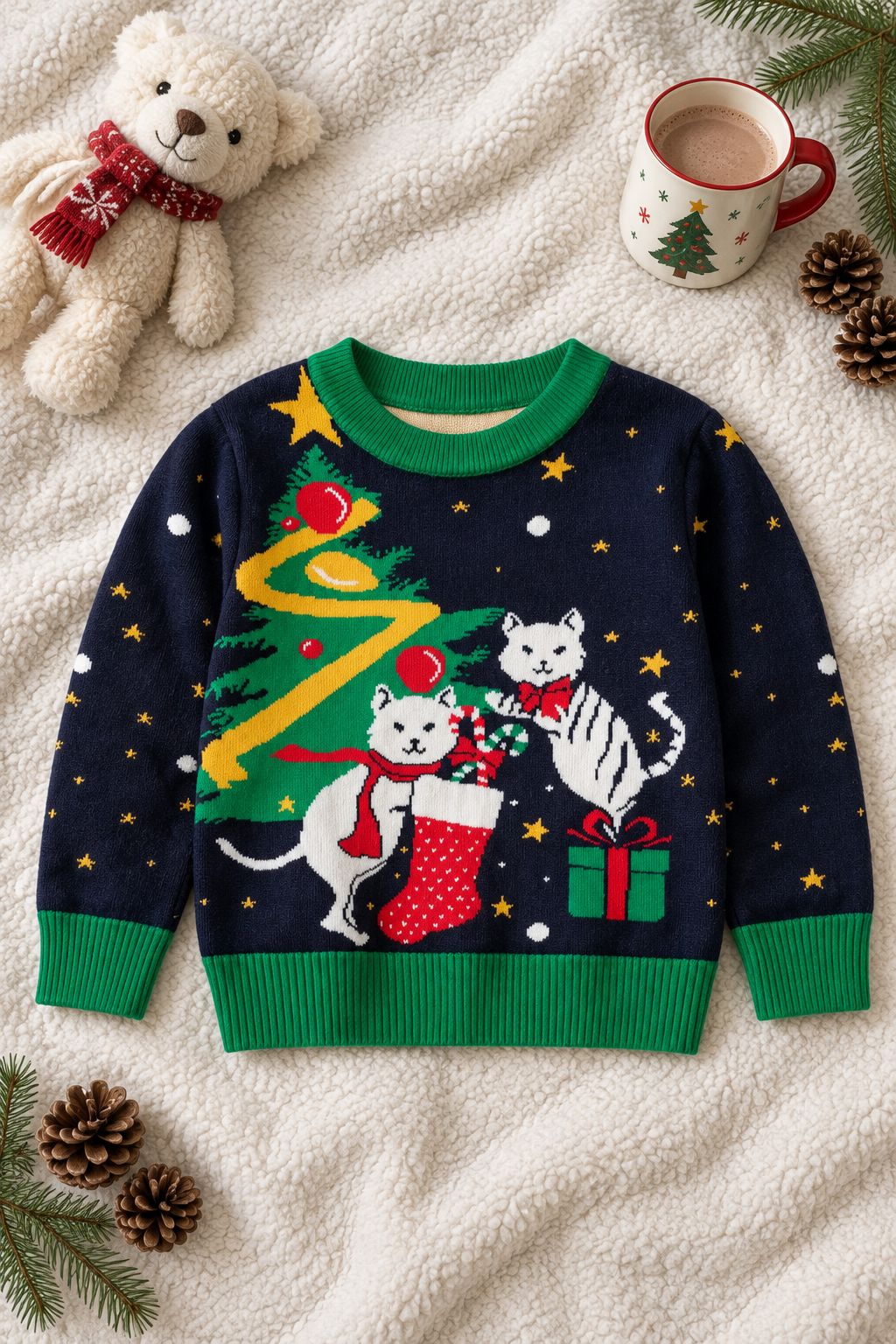 Kids Christmas Tree Sweater lifestyle photo