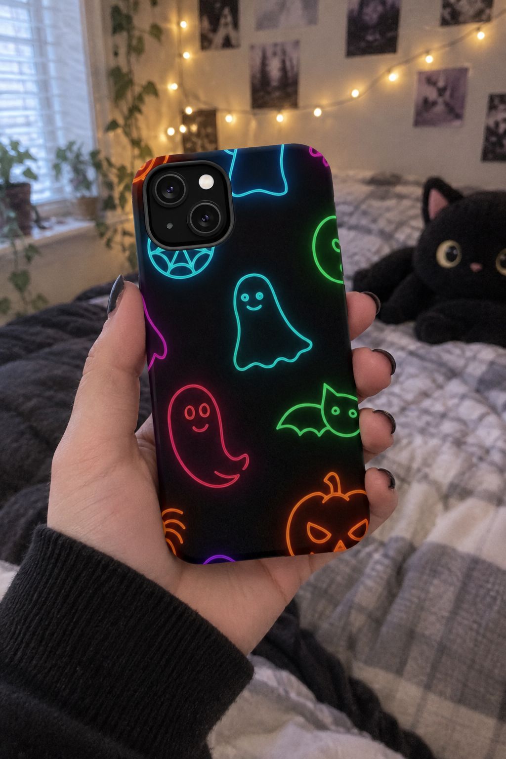 Neon Halloween Magnetic Phone Case lifestyle photo