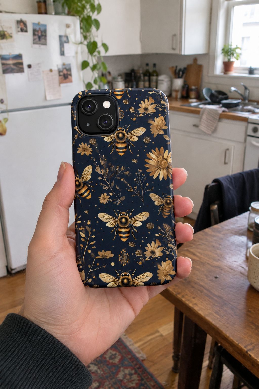 Gold Bees & Daisies Magnetic Tough Case lifestyle photo
