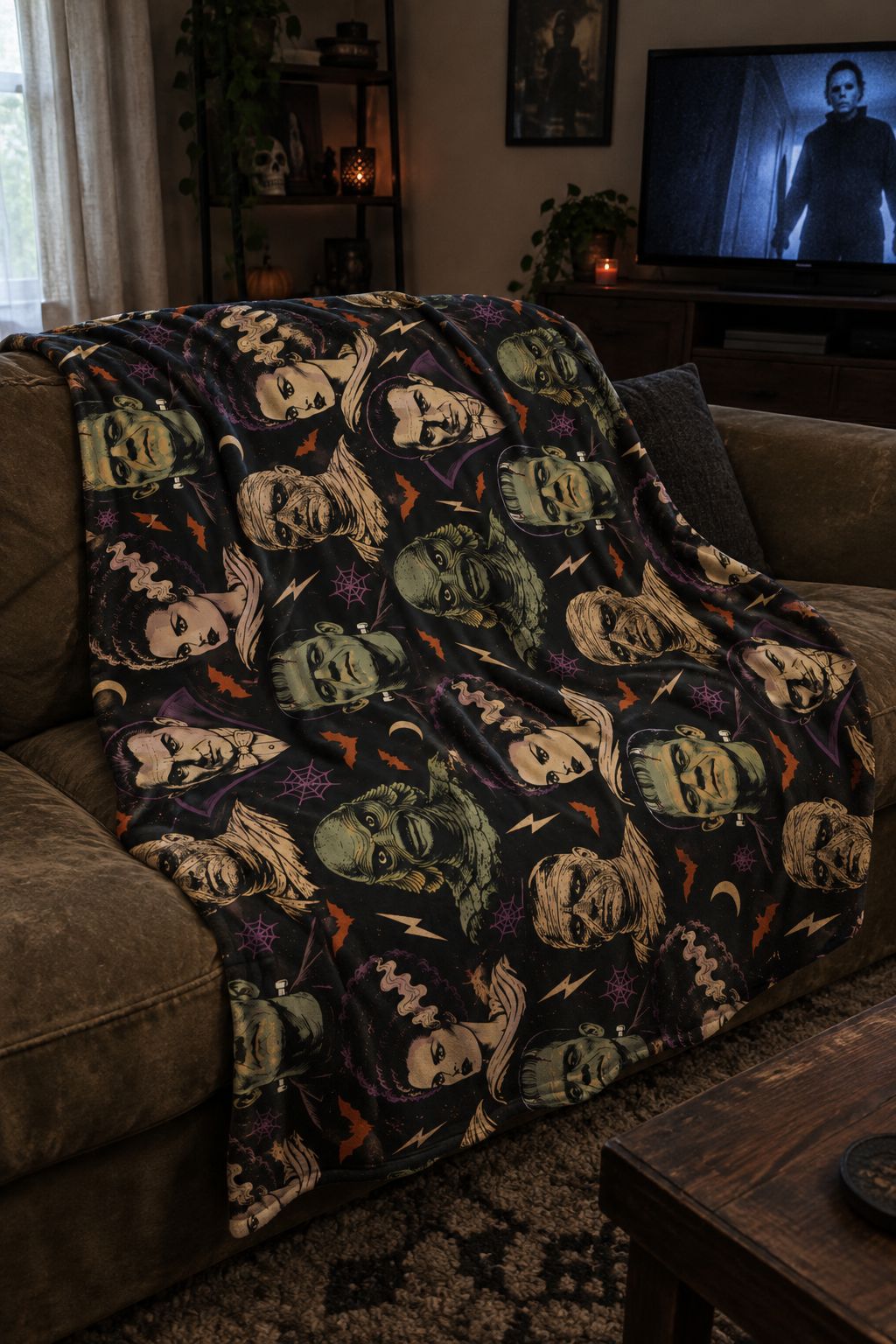 Universal Monsters Sherpa Blanket lifestyle photo