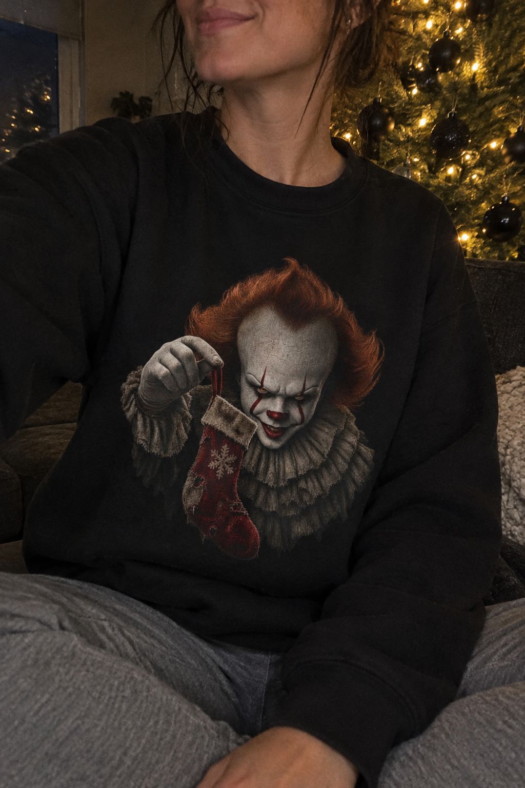 Pennywise Christmas Crewneck Sweatshirt lifestyle photo