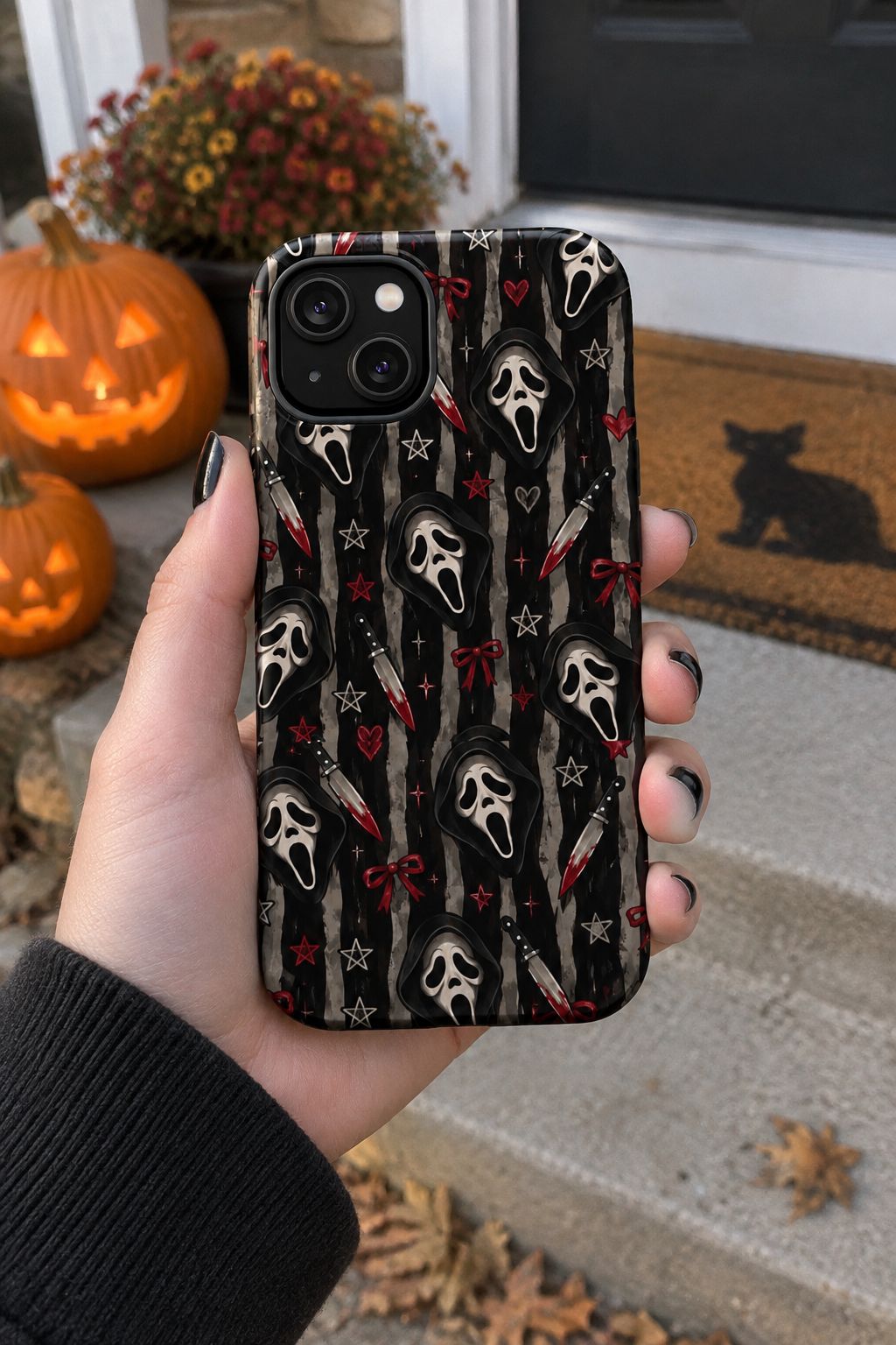 Ghostface Pattern iPhone Case lifestyle photo