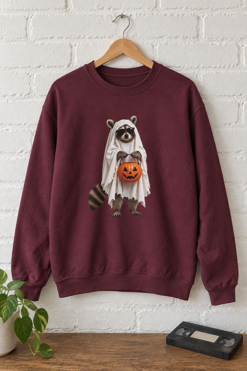 Raccoon Ghost Sweatshirt lifestyle photo