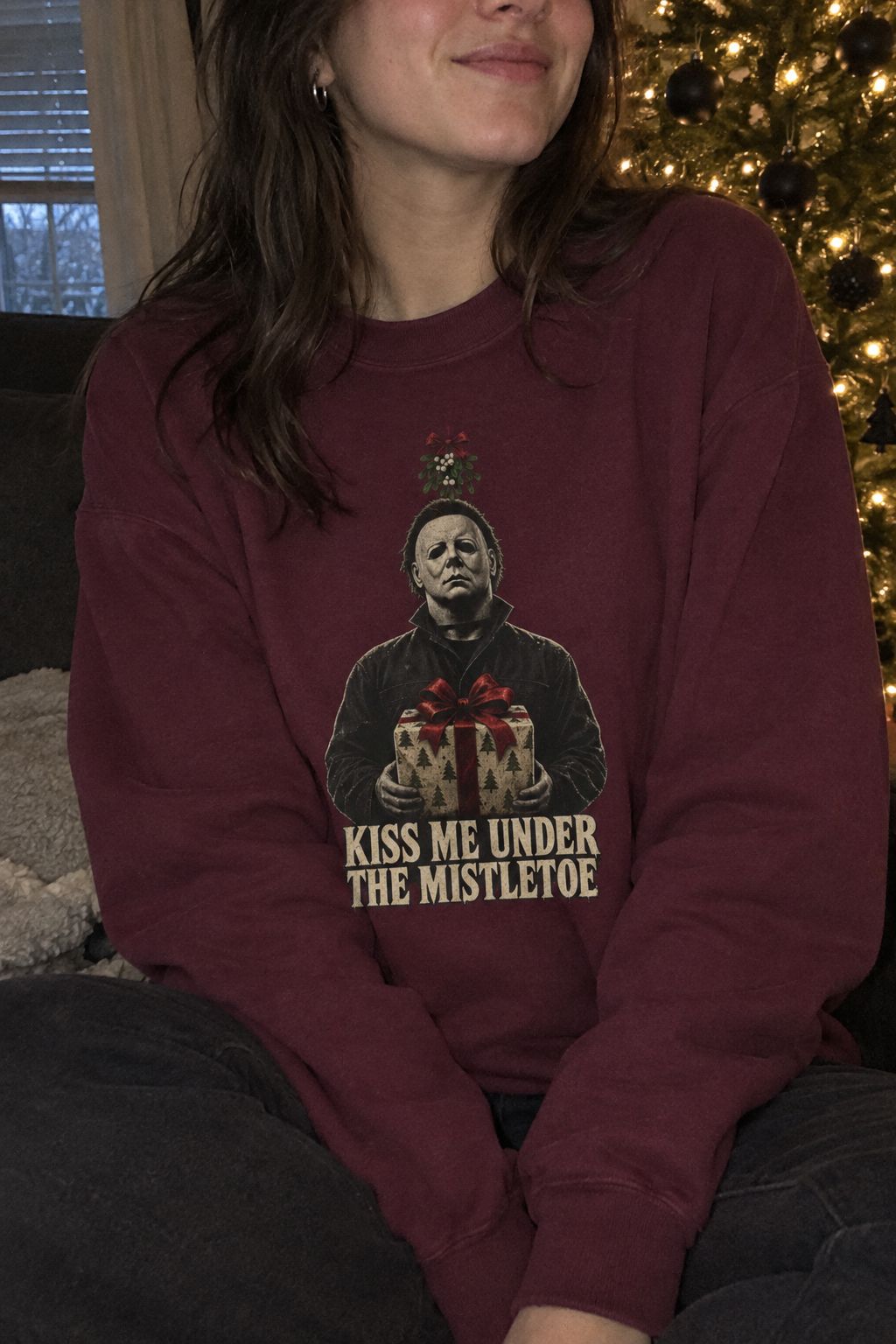 Michael Myers Christmas Sweatshirt lifestyle photo