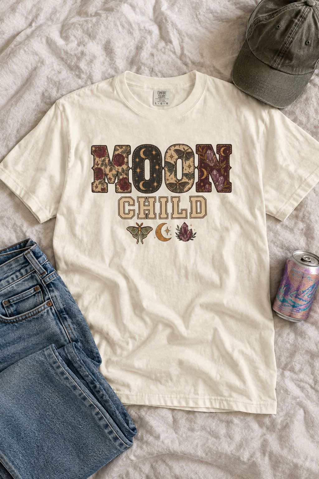 Floral Moon Child Graphic Tee lifestyle photo