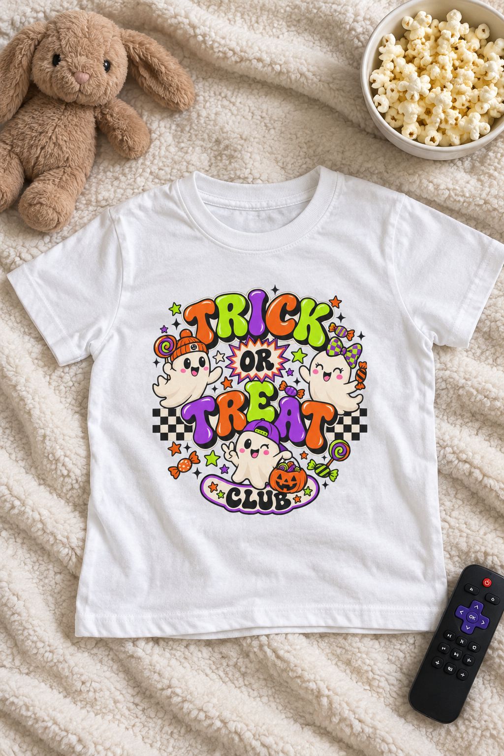 Trick or Treat Club Halloween Baby T-Shirt lifestyle photo