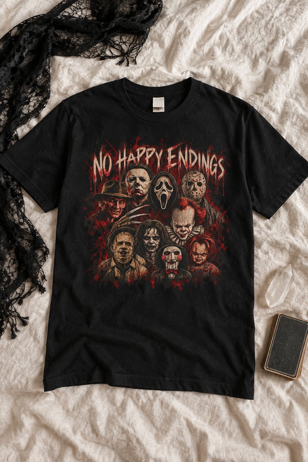 No Happy Endings Tee lifestyle photo