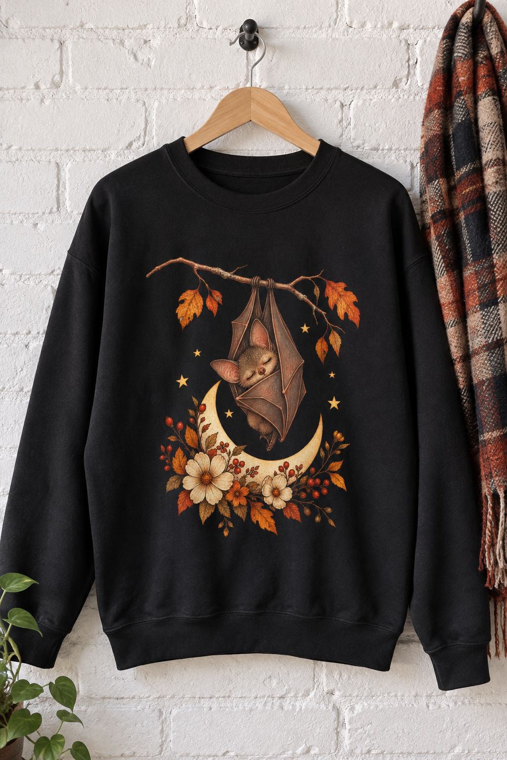 Autumn Bat Moon Sweatshirt lifestyle photo
