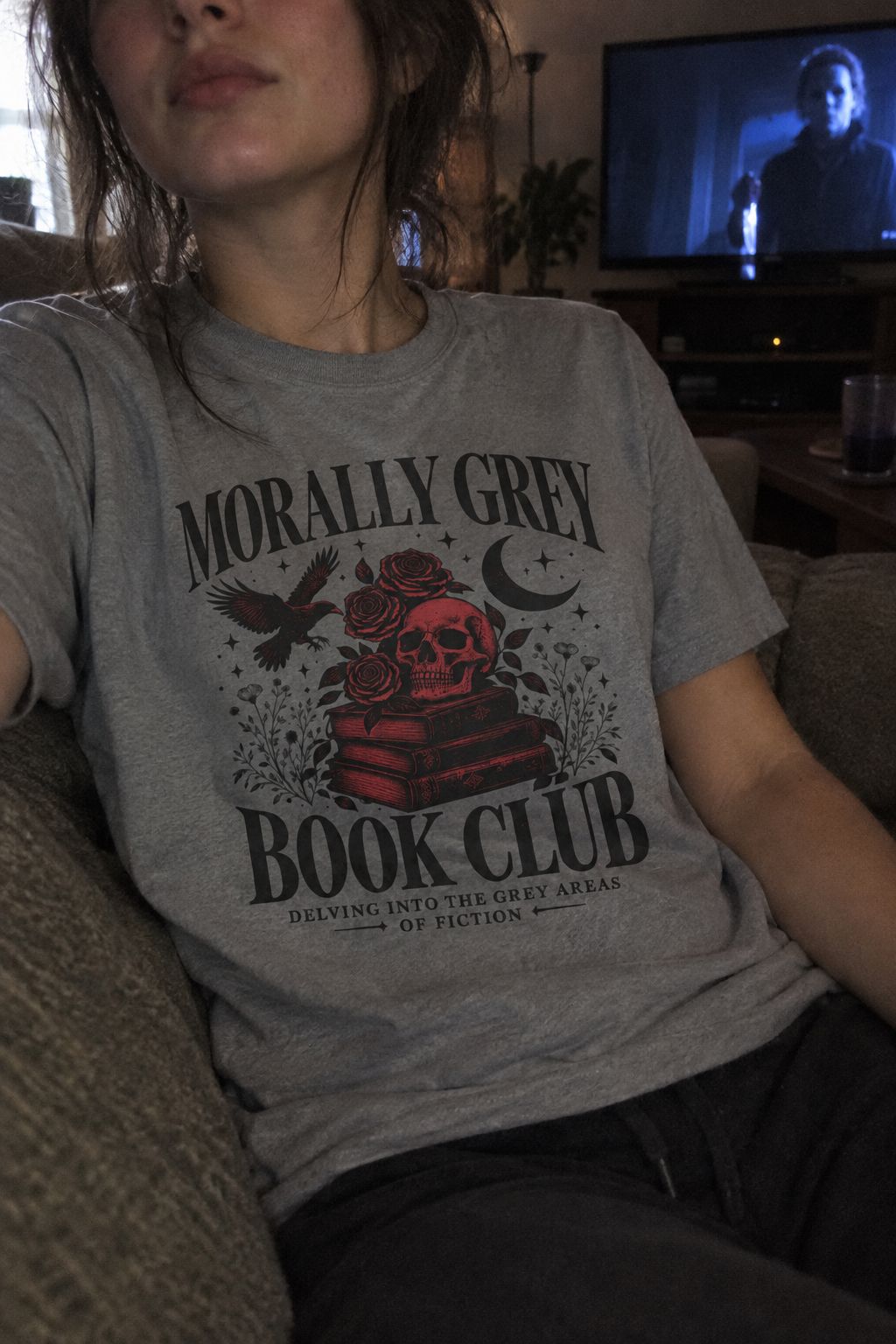 Bookish Gothic Tee lifestyle photo