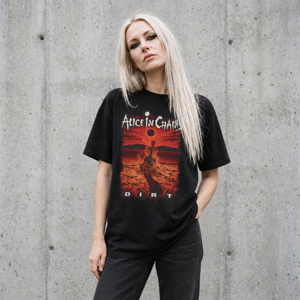 Woman wearing the Alice in Chains “Dirt” Album Tee in Black