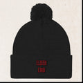 Elder Emo Pom-Pom Beanie – Black
