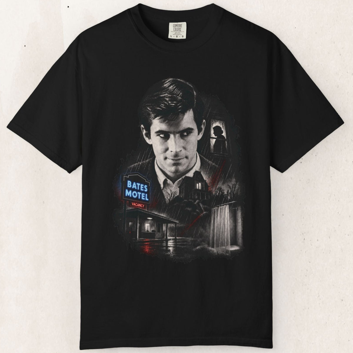 Psycho Bates Motel Graphic Tee – Black