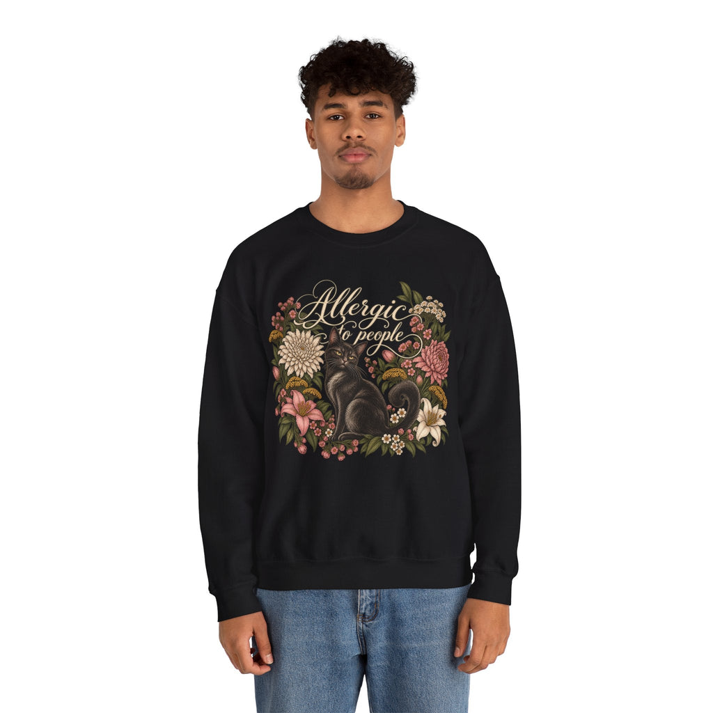 Allergic to People Cat Sweatshirt Printify