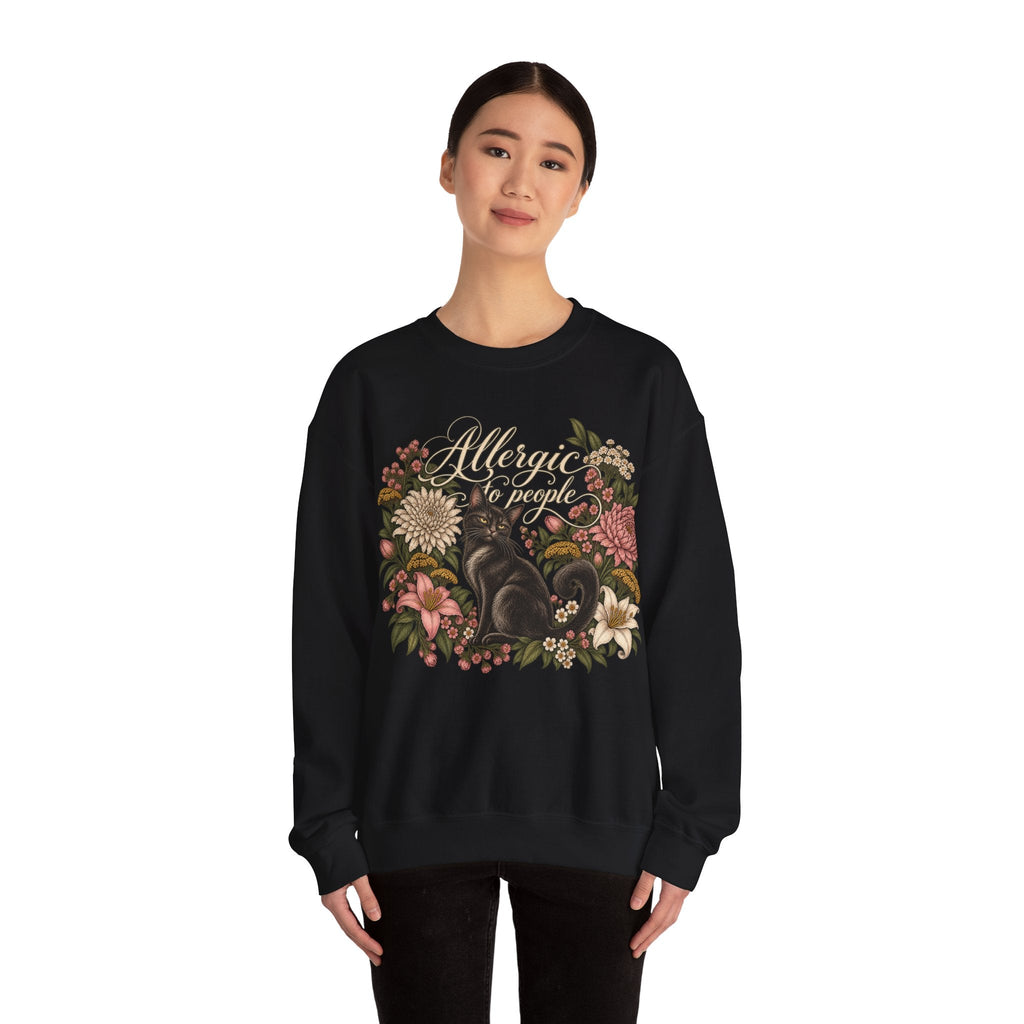 Allergic to People Cat Sweatshirt Printify